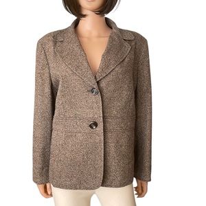 Talbots brown wool silk Italian fabric blazer